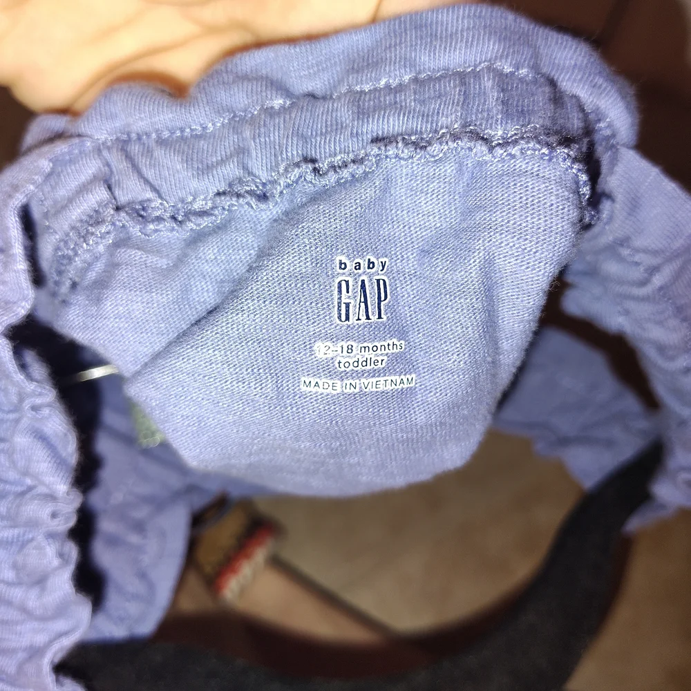 GAP Girls Light Blue Ruffle Strap‎ Tank Top 12-18 Months Euc
